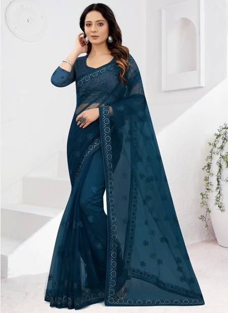 Morpeach Colour New Designer Stylish Party Wear Net Fancy Saree Collection 5731